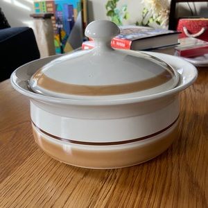 Vintage Water Colors Hearthside Ceramic Pot w/Lid